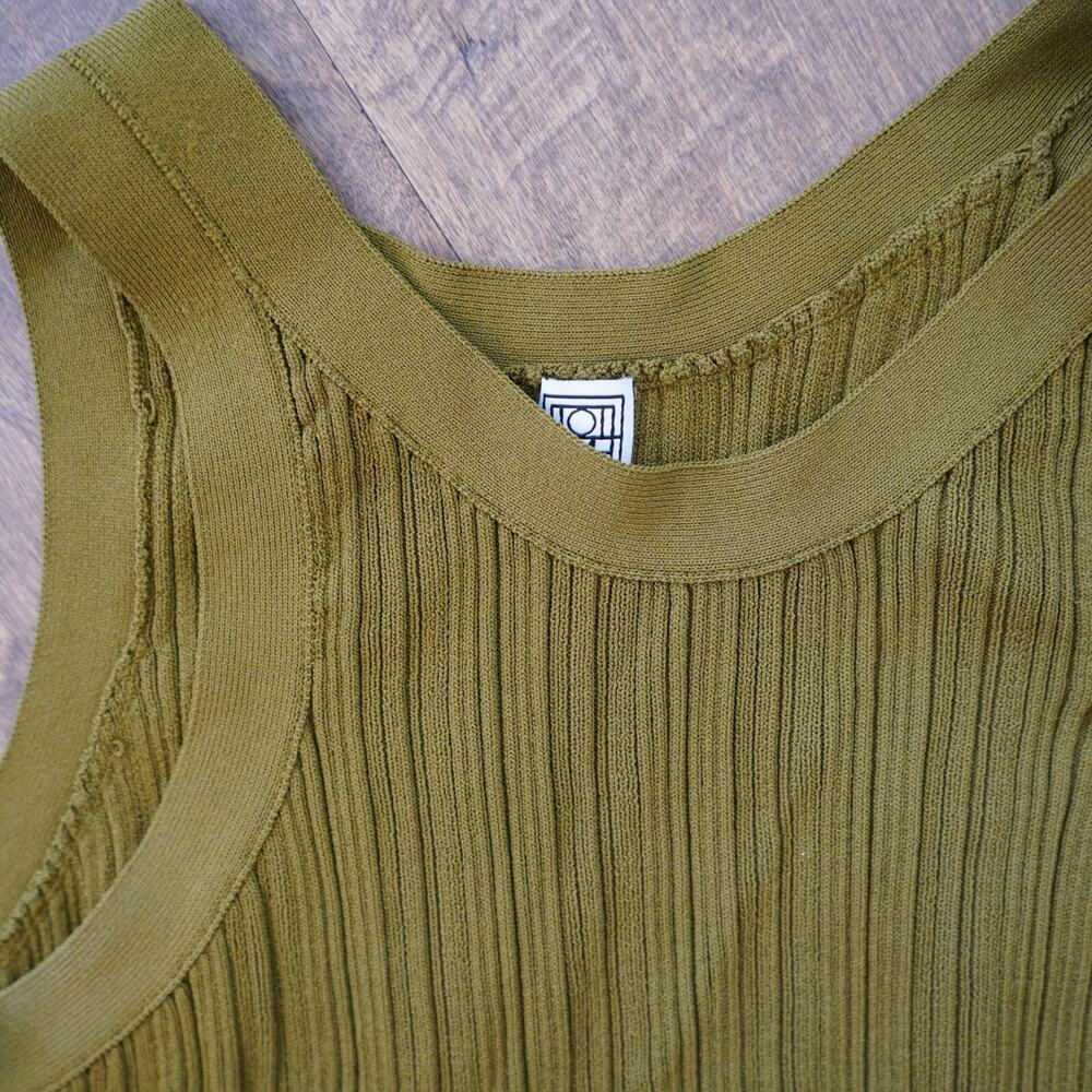 Toteme Olive Green Ribbed Tank Top - Picture 9 of 9
